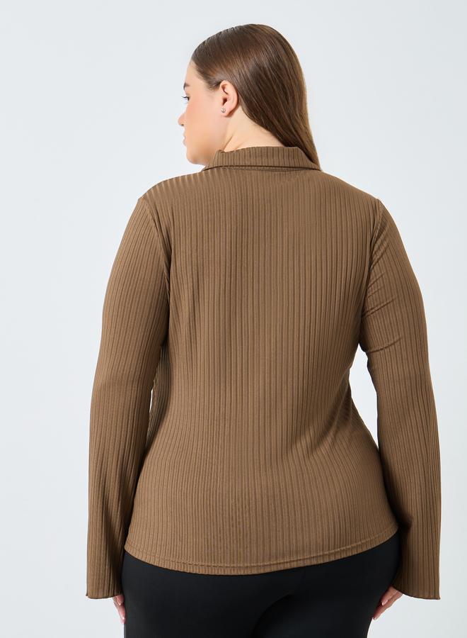 Styli Plus Size Long Sleeve Polo T-Shirt - Image 4